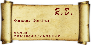 Rendes Dorina névjegykártya